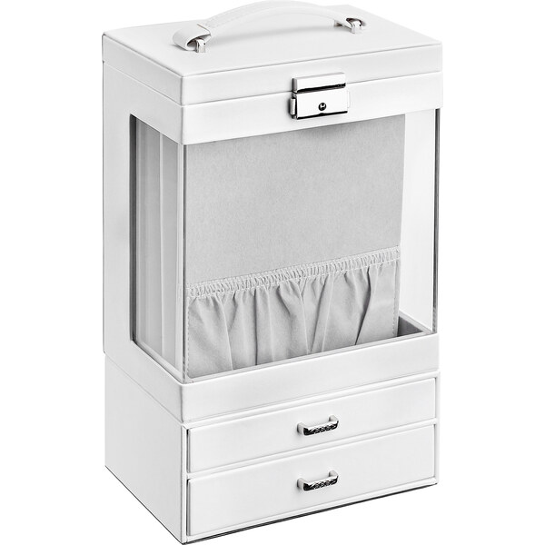 Troli Moderná biela šperkovnica s vitrínou 66585559