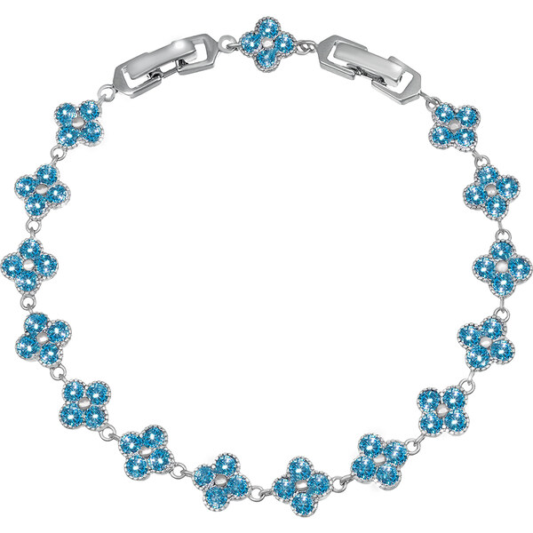 CRYSTalp Krásny náramok s modrými kvietkami 22289.AQU.R 66592581