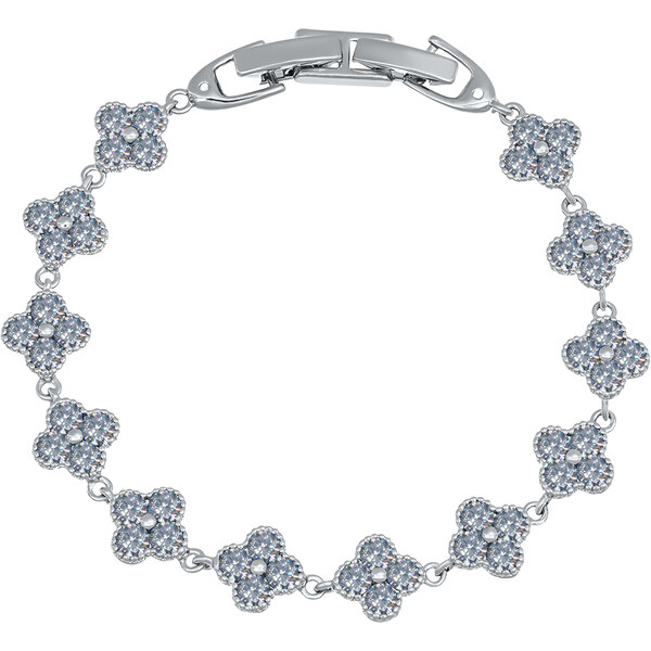 CRYSTalp Krásny náramok s čírymi kvietkami 22289.WHI.R 66593400