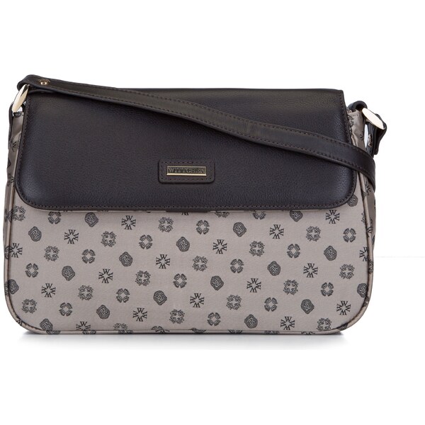 Kožená a žakárová crossbody kabelka Wittchen s monogramom 93-4-247-9 66065306