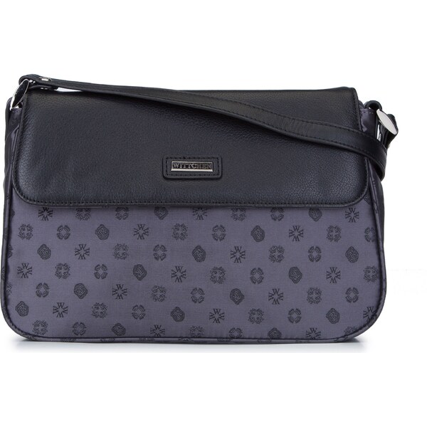 Kožená a žakárová crossbody kabelka Wittchen s monogramom 93-4-247-8 66065307