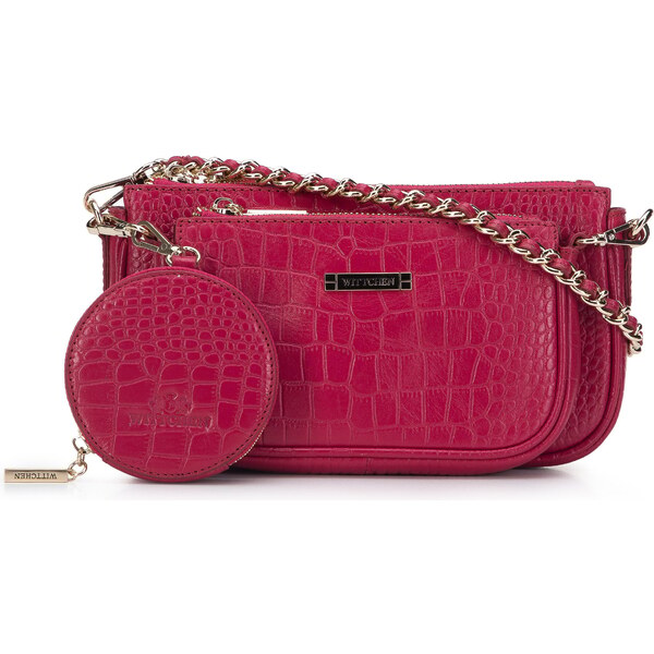 Dámska dvojitá kožená kabelka Wittchen s puzdrom na retiazku 29-4E-011 66065324