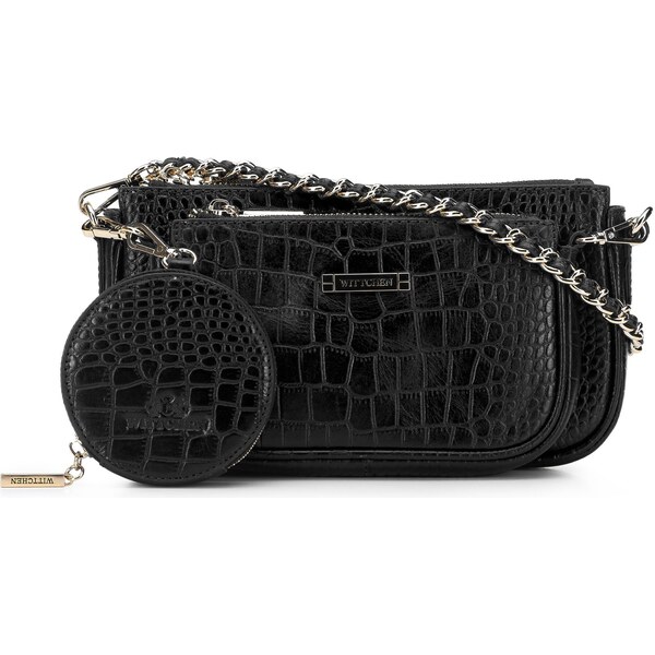 Dámska dvojitá kabelka Wittchen z kroko kože s puzdrom 29-4E-011-10 66065334