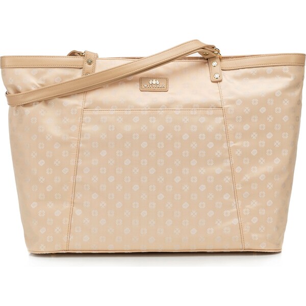 Žakárová shopper kabelka Wittchen s monogramovým vzorom, krémová 98-4E 66065375
