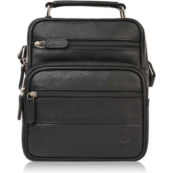 Paolo Peruzzi Pánska kožená taška cez rameno T-128-BL | čierna T-128 55774421