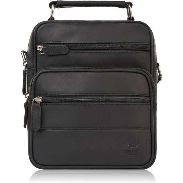 Paolo Peruzzi Pánska Vintage taška cez rameno T-128-HBL | čierna T-128 55774422