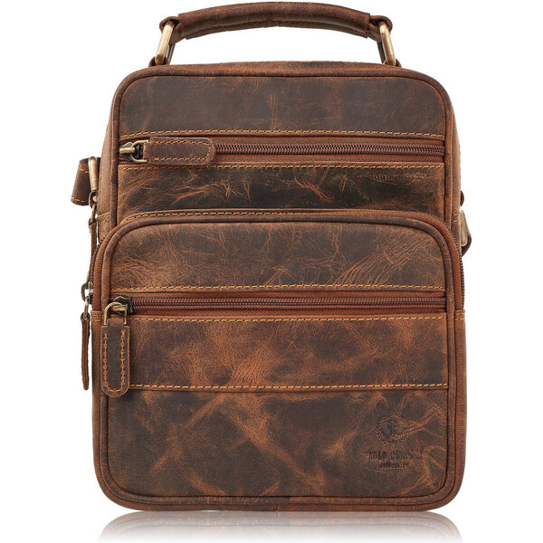 Paolo Peruzzi Pánska Vintage kožená taška cez rameno T-128-HBR | hnedá 55774424