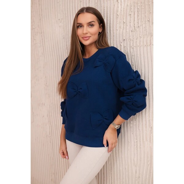 Zateplená mikina Elza s ozdobnými mašličkami 62521463