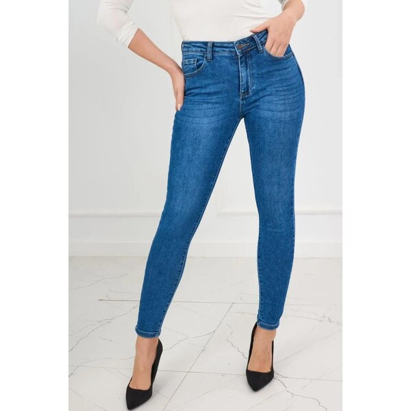 MladaModa Úzke džínsové nohavice model FA8837 modré 63034526