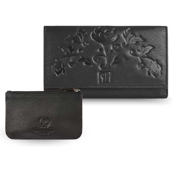 Paolo Peruzzi Dámska kožená peňaženka a kľúčenka | čierna ZUP-119-BL 55849818