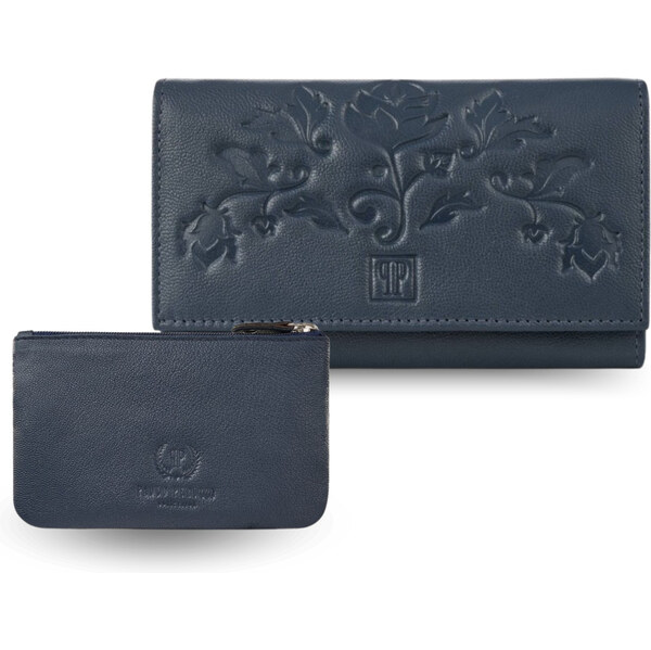 Paolo Peruzzi Dámska kožená peňaženka a kľúčenka | tmavomodrá ZUP-119 55849819