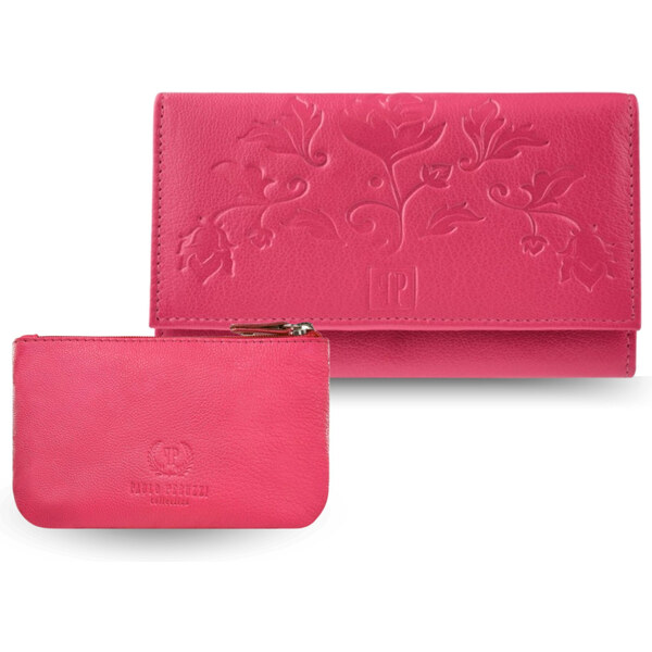 Paolo Peruzzi Dámska kožená peňaženka a kľúčenka | ružová ZUP-119-PI 55849821