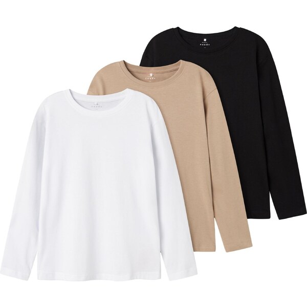 NAME IT Tričko NKMVobbo sivobéžová / čierna / biela 55251153