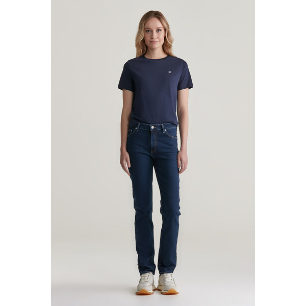DŽÍNSY GANT SLIM SUPER STRETCH JEANS DARK BLUE BROKEN IN 49041168