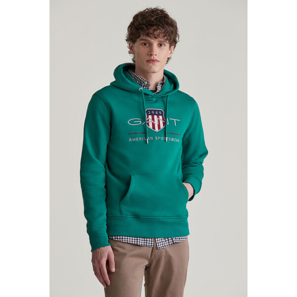 MIKINA GANT REG ARCHIVE SHIELD HOODIE DEEP FOREST GREEN 55857002