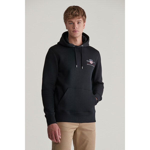 MIKINA GANT REG MEDIUM ARCHIVE SHIELD HOODIE BLACK 55857003