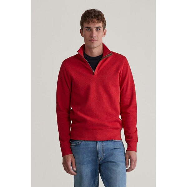 MIKINA GANT SACKER RIB HALF ZIP DRAGON RED 55857009