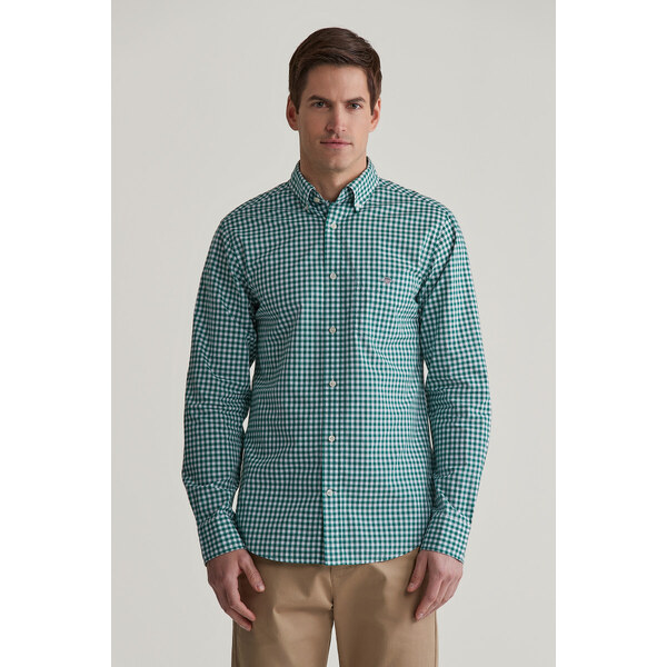 KOŠEĽA GANT REG POPLIN GINGHAM SHIRT DEEP FOREST GREEN 55857013