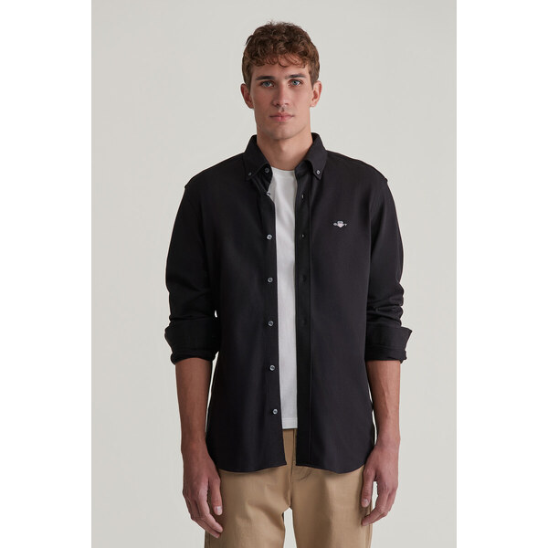 KOŠEĽA GANT REG JERSEY PIQUE SHIRT BLACK 55857019