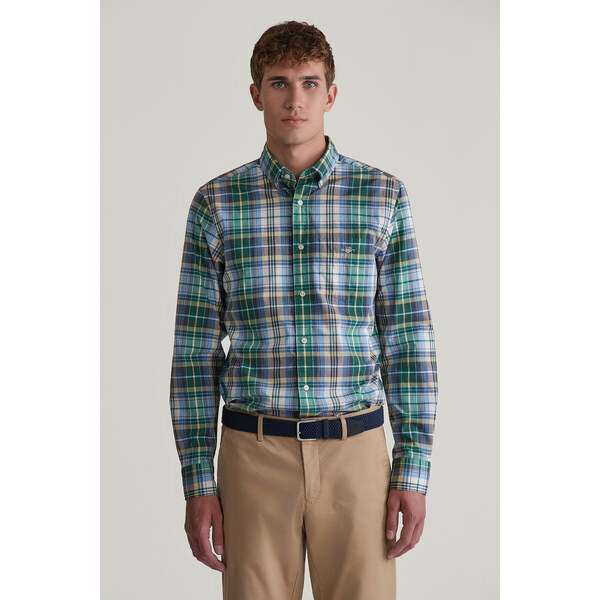 KOŠEĽA GANT REG POPLIN TARTAN CHECK SHIRT DEEP FOREST GREEN 55857023