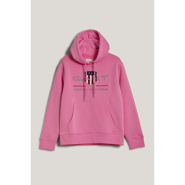MIKINA GANT ARCHIVE SHIELD HOODIE CANDY PINK 55857034