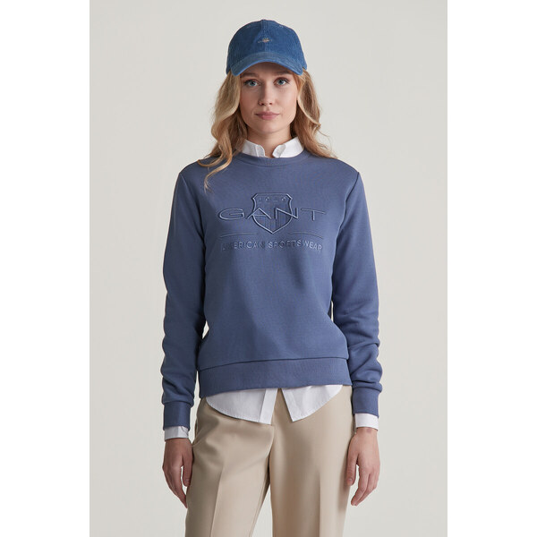 MIKINA GANT REG TONAL SHIELD C-NECK SWEAT DUSTY NAVY 55857037