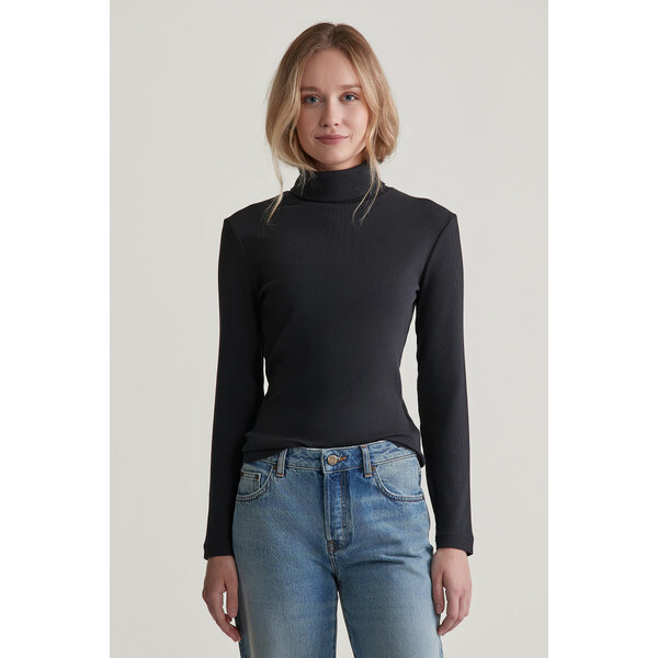 ROLÁK GANT SLIM RIB TURTLENECK BLACK 55857048