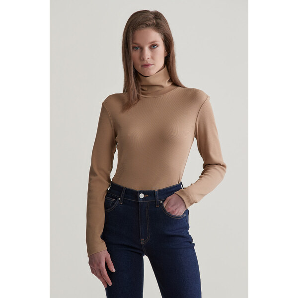 ROLÁK GANT SLIM RIB TURTLENECK CARAMEL BEIGE 55857049