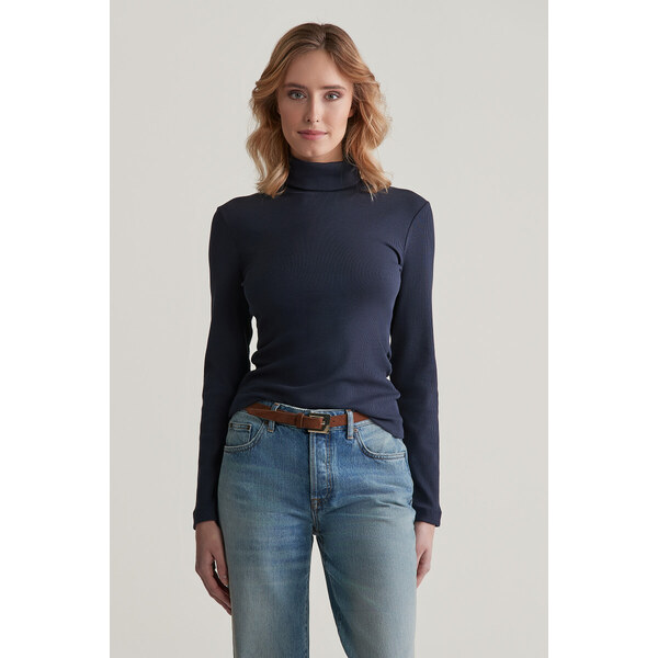 ROLÁK GANT SLIM RIB TURTLENECK EVENING BLUE 55857052