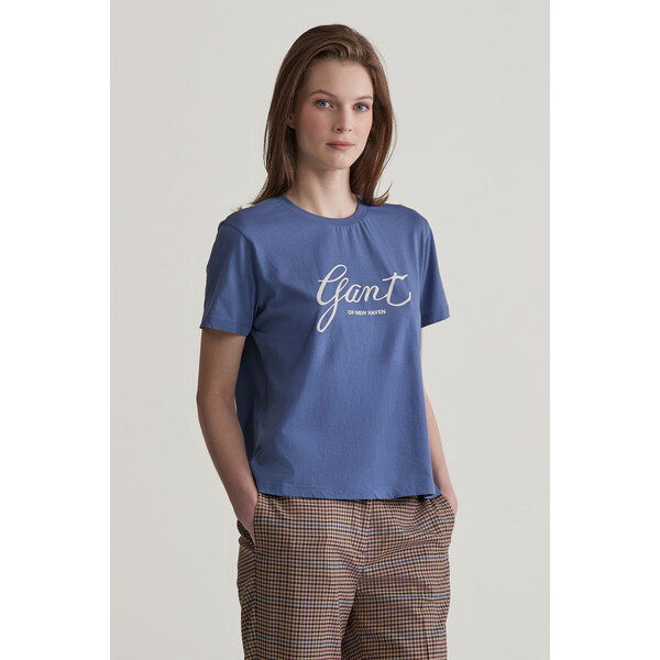 TRIČKO GANT REG SCRIPT T-SHIRT DUSTY NAVY 55857057