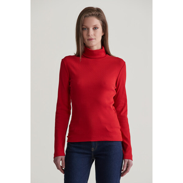 ROLÁK GANT SLIM RIB TURTLENECK RUBY RED 55857053