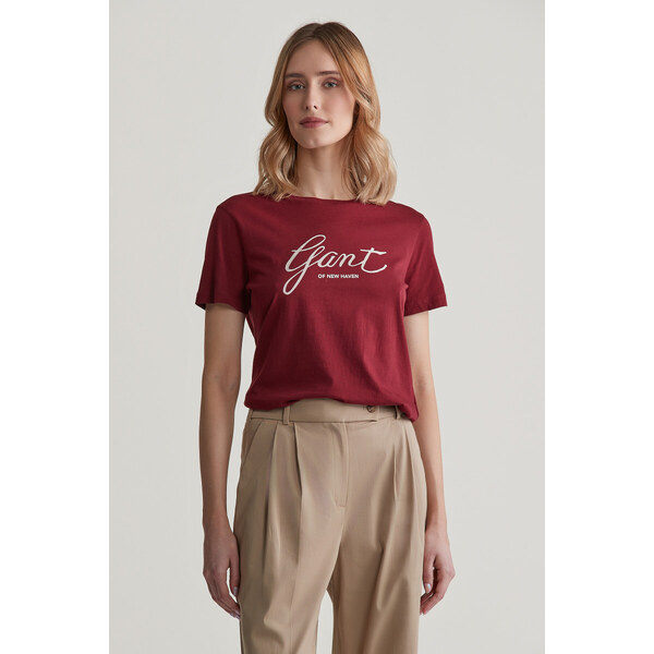 TRIČKO GANT REG SCRIPT T-SHIRT PLUMPED RED 55857059
