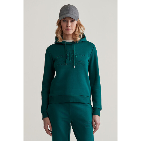 MIKINA GANT REG TONAL SHIELD HOODIE DEEP FOREST 55857074