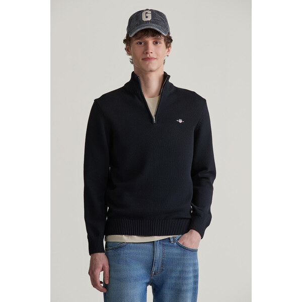 SVETER GANT CASUAL COTTON HALFZIP BLACK 55857117