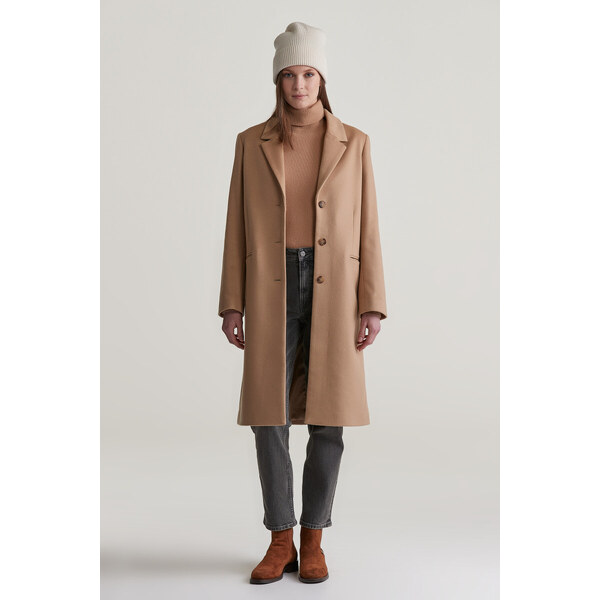 KABÁT GANT CLASSIC TAILORED WOOL COAT WARM KHAKI 55857088
