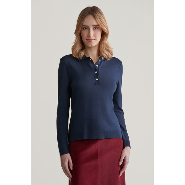 POLOKOŠEĽA GANT REG SEAMLESS LS POLO EVENING BLUE 55886283