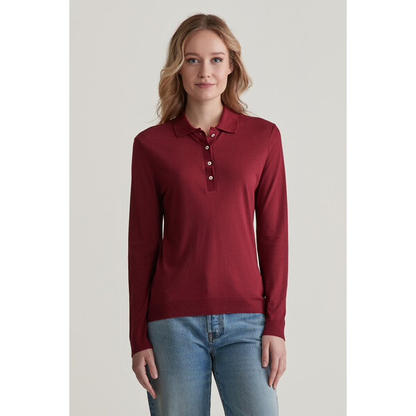 POLOKOŠEĽA GANT REG SEAMLESS LS POLO PLUMPED RED 55886284