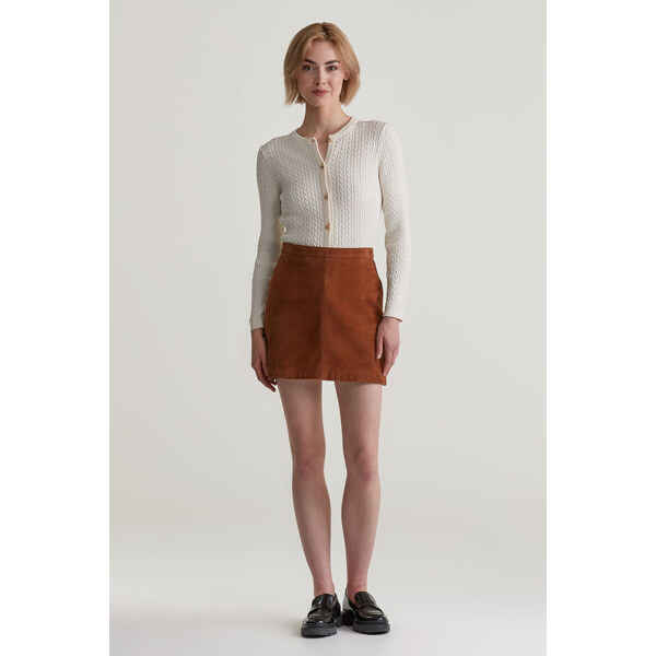 SUKŇA GANT SUEDE LEATHER SKIRT CACAO 55886287