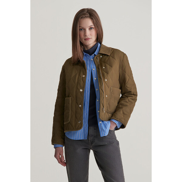 BUNDA GANT QUILTED JACKET WITH CORD DETAILS DARK CACTUS 55886288