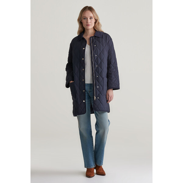 KABÁT GANT QUILTED COAT WITH CORD DETAILS EVENING BLUE 55886290