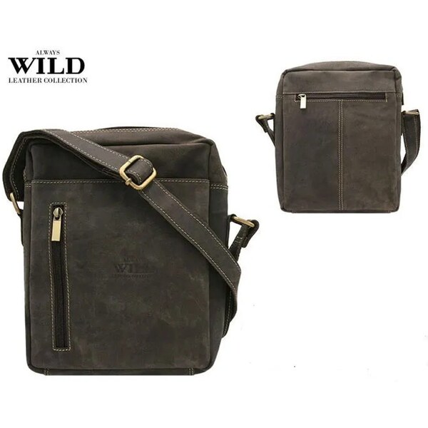 Kožená taška v hnedej farbe Wild 36285618