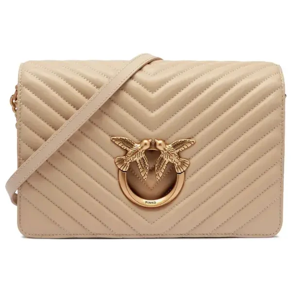 Pinko Kožená kabelka na rameno LOVE CLICK CLASSIC SHEEP NAPPA 56002495