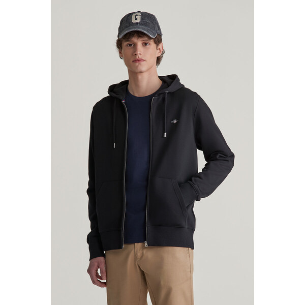 MIKINA GANT REG SHIELD FULL ZIP HOODIE BLACK 55856971