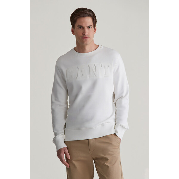 MIKINA GANT EMBOSSED C-NECK SWEAT EGGSHELL 55856991