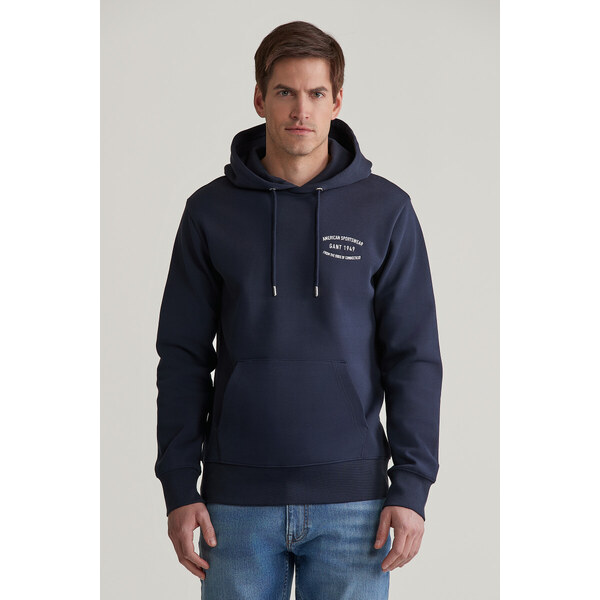 MIKINA GANT SMALL GRAPHIC SWEAT HOODIE EVENING BLUE 56009004