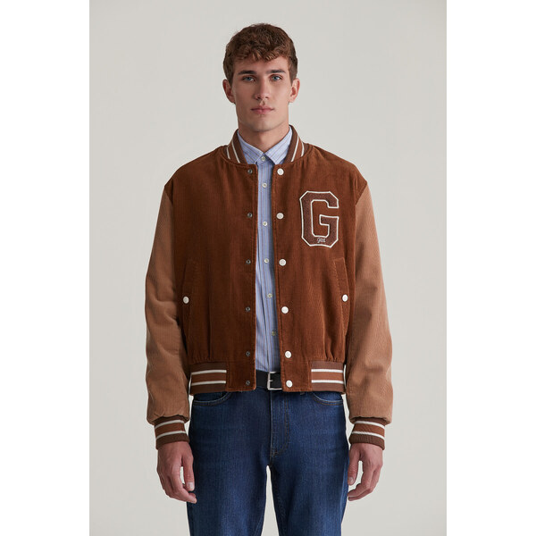 BUNDA GANT CORD VARSITY JACKET CACAO 56009026
