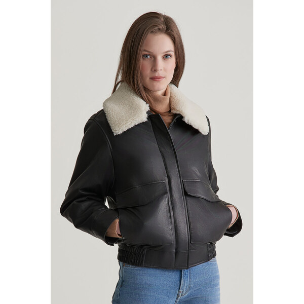 BUNDA GANT LEATHER JACKET BLACK 56009020