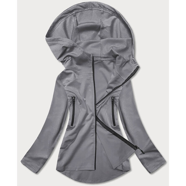 J.STYLE Šedá mikina s asymetrickou spodnou časťou (HD153-03) 56023539