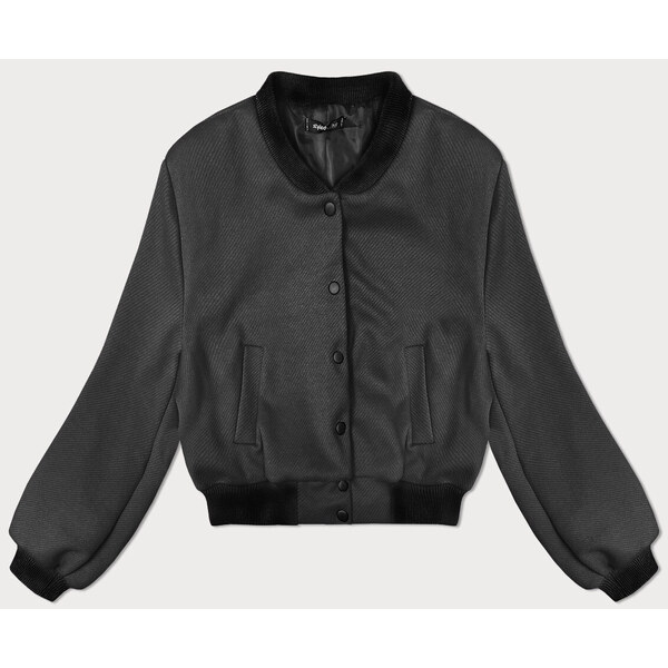 MADE IN ITALY Dámska krátka bunda bomber v grafitovej farbe (234003) 56024434