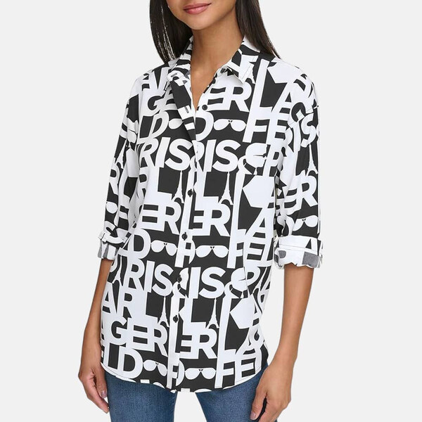 Dámská černo-bílá košile Karl Lagerfeld 55935 56032325